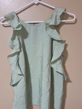 a new day Mint Green Ruffle Tank